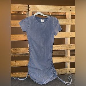 Slate blue/gray dress with adjustable cinched sides from PINK